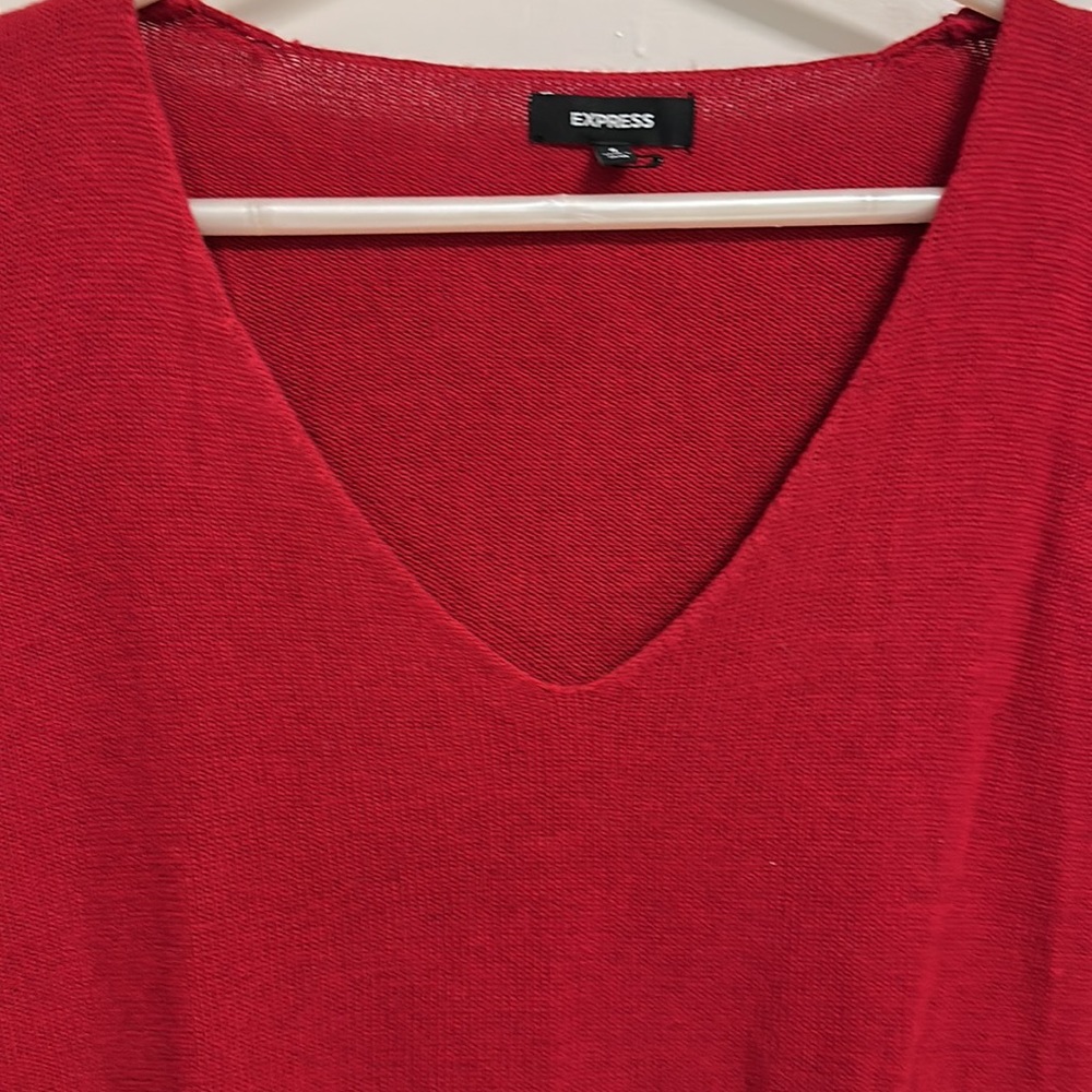 NWOT EXPRESS Woollen Mini dress with V-Neck and sleeves with pockets! Size UK S - Picture 3 of 13